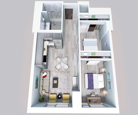 Floor plan for 2 beds, 1 bath, 700 sqft